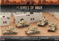 Flames of War WWII Desert Rats Grant Armoured Troop (Plastic x5) OOP